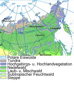 Vegetationskarte aus Atlas der Erdkunde